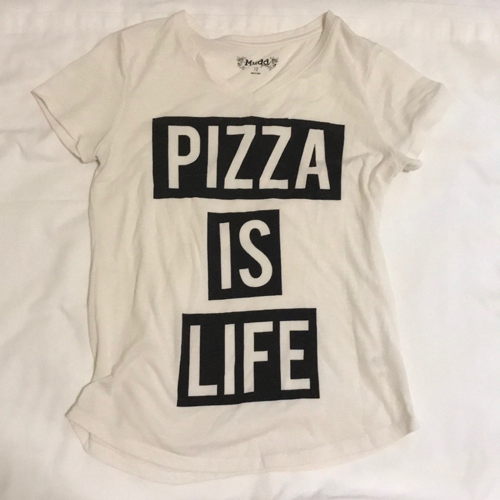Mudd Girl’s ‘Pizza is Life’ V-Neck Tee